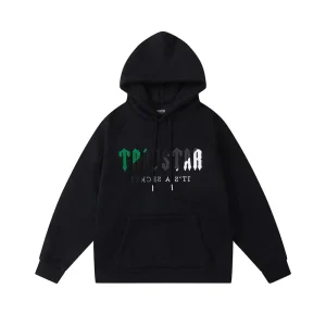 Es ist ein A Secret Grüngrau Logo Schwarz Trapstar Kapuzenpullover